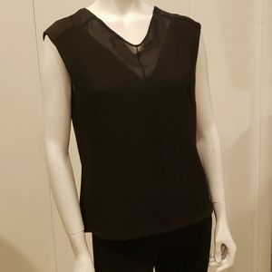 Black sleeveless blouse